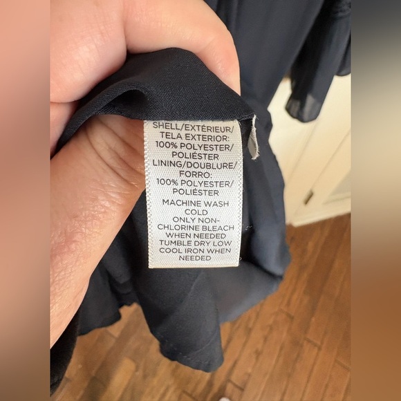 LOFT Navy Blue Embroidered Drop-Waist Dress – Size 12 – Dark Boho Beauty - Picture 13 of 14